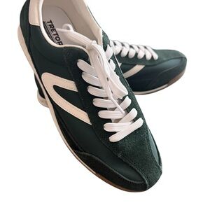 Tretorn Dark Green and White Sneakers
